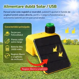 Programator irigatii WiFi solar 1 zona cu senzor ploaie si baterie integrata
