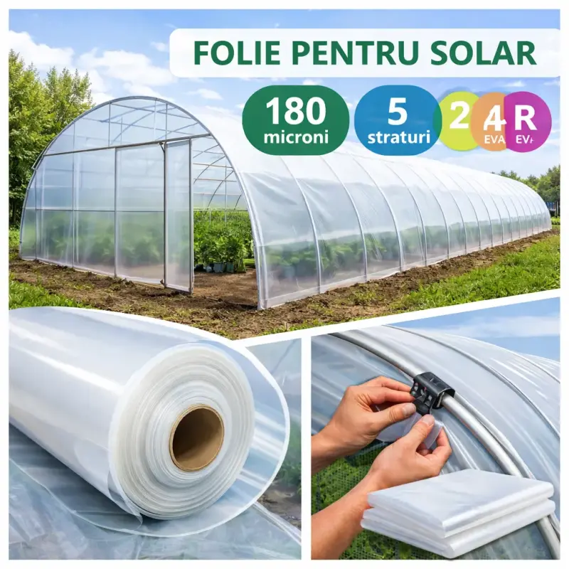 Folie pentru solar, 180 microni, Aditivata UV AV IF IR Eva premium