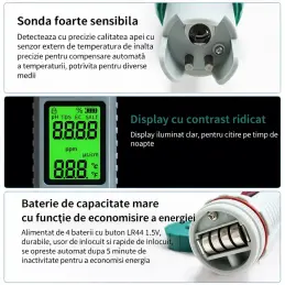 Tester apa 5 in 1 digital pH EC TDS salinitate temperatura | aparat profesional verificare calitate apa